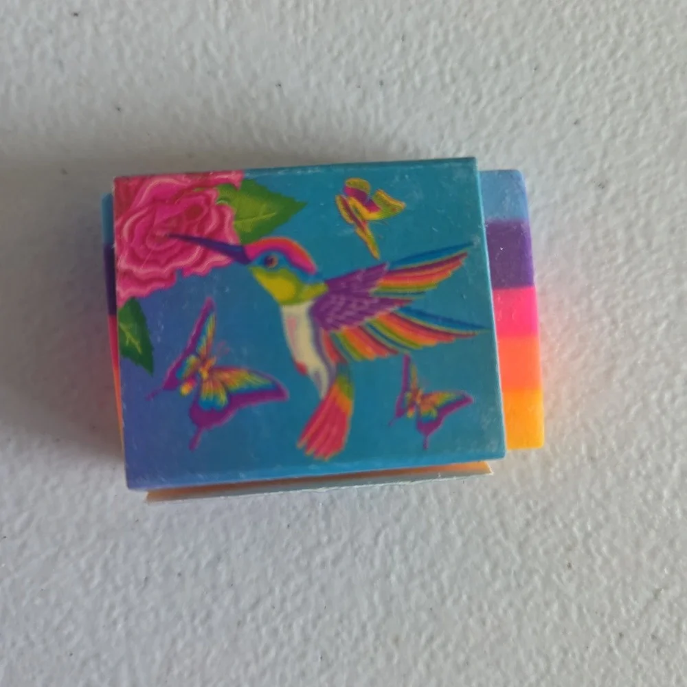 Vintage Y2K Lisa Frank Masterpiece Hummingbird Rainbow Eraser